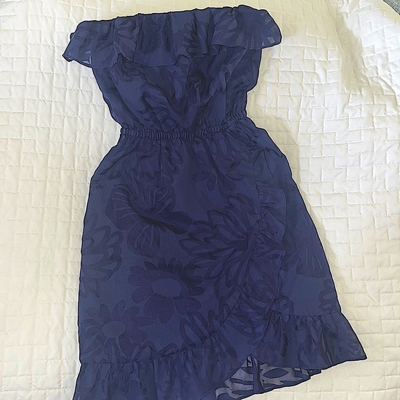 Lily Pulitzer Dress Navy Blue Strapless Dress Size XS Perfect Condition! - Picture 1 of 6